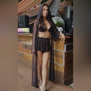 Custom made sheer kimono w/ hood